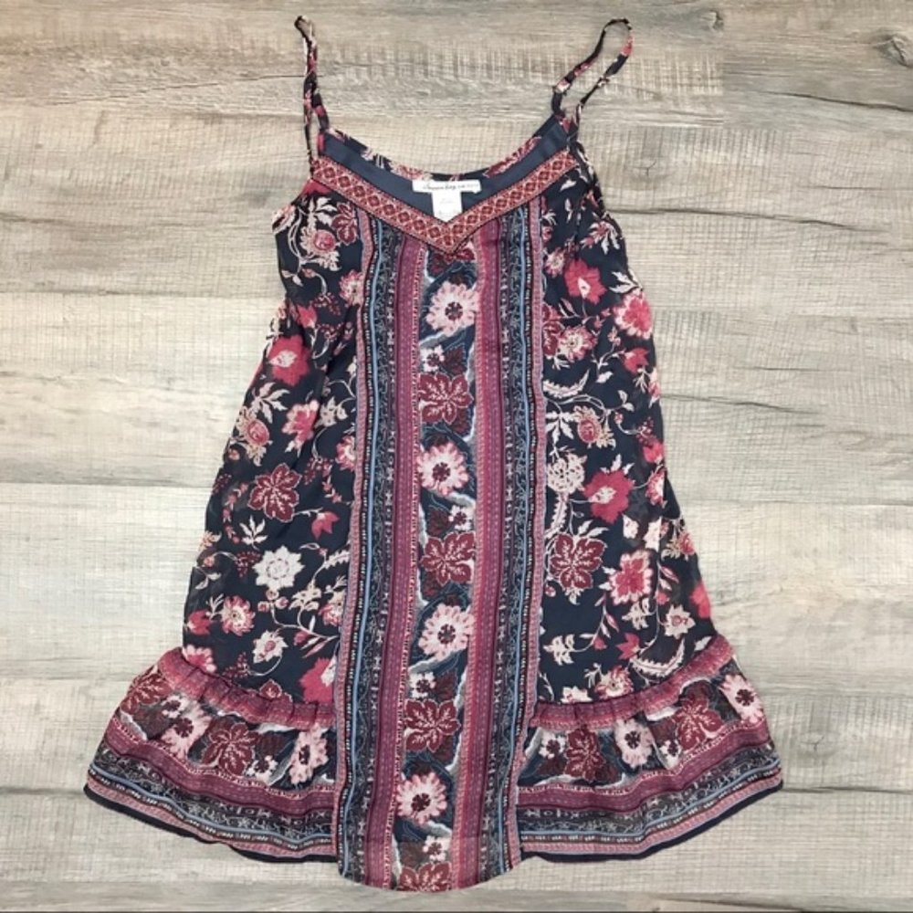 AMERICAN RAG Boho Chic Embroidered Floral Dress XS